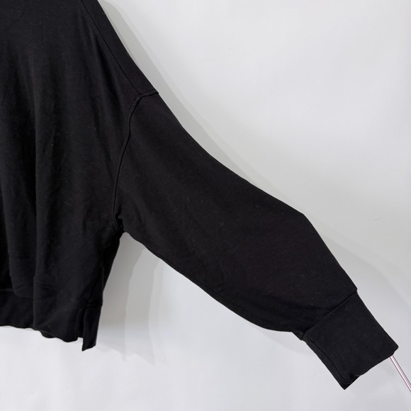 Old Navy Live In French Terry Long Sleeve Cropped Shirt Womens XL Black Soft - Picture 2 of 6